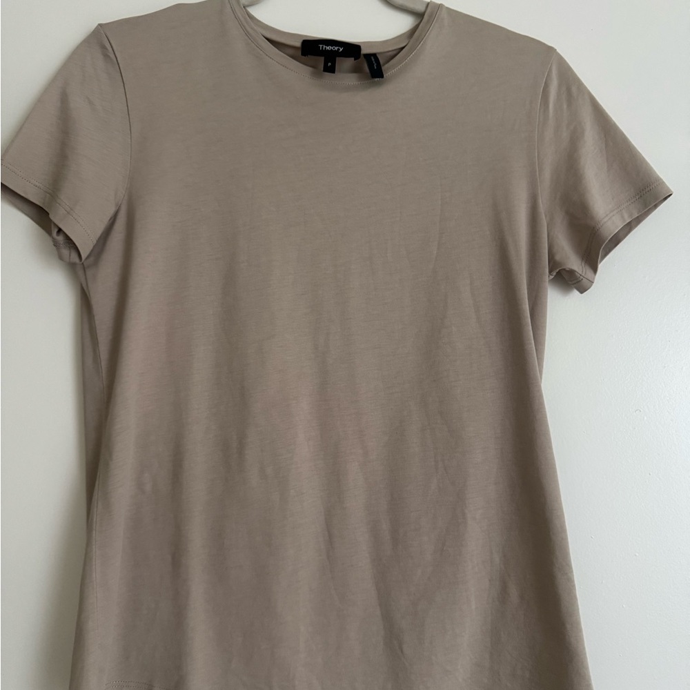 Theory Women's Beige Short Sleeve Tee